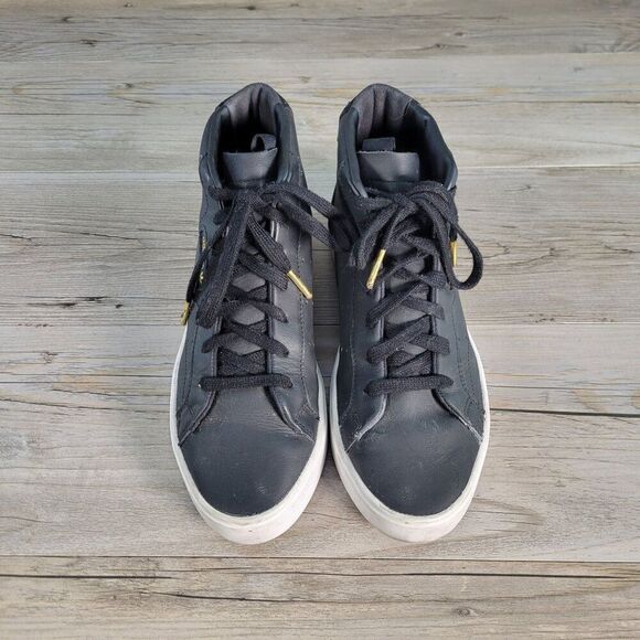 Adidas Sleek Women's Black Mid Top Sneaker Sz 6.5 - Picture 4 of 10